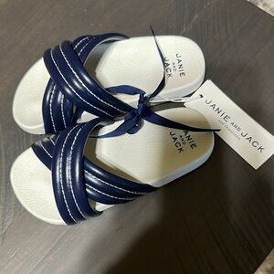 Janie and Jack Nautical Blue and White Pool Sandals